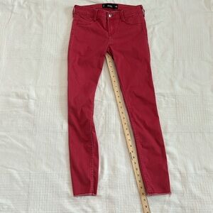 Hollister Candy Apple Red Jean Leggings Mid Rise - Women's Size 3